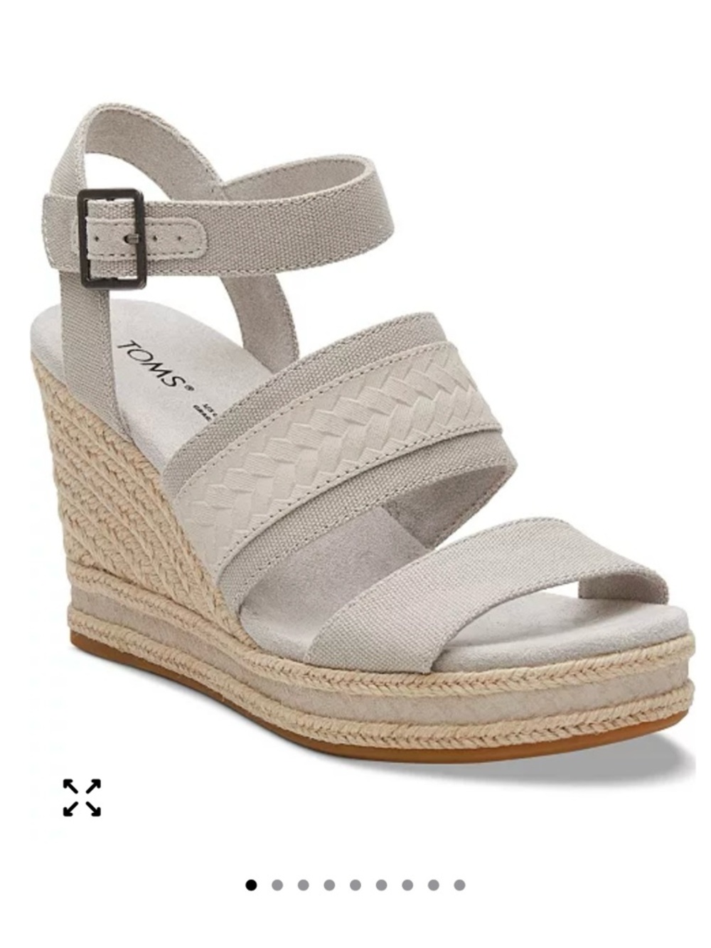 TOMS Madelyn Espadrille Wedges size 7 canvas neutral